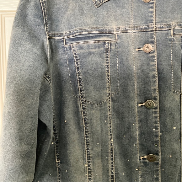 LADIES DENIM & BLING JEAN JACKET. SIZE L. BEAUTIFUL CONDITION!! - Picture 6 of 12